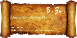 Bergler Zsinett névjegykártya
